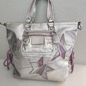 Euc Rare Coach Poppy Silver Star Spotlight Limited Edition Shoulder Bag